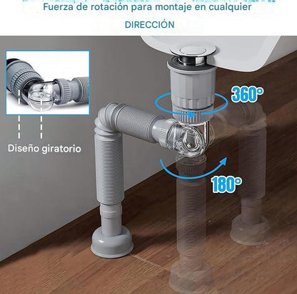 DrainGuard™ Sifón Anti-Olores para Fregadero – Elimina el Mal Olor del Desagüe