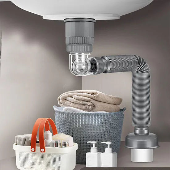 DrainGuard™ Sifón Anti-Olores para Fregadero – Elimina el Mal Olor del Desagüe